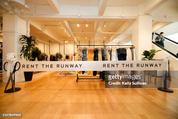 General view of the ribbon before the launch of Rent the Runway's West Coast flagship store on May 08, 2019 in San Francisco, California.