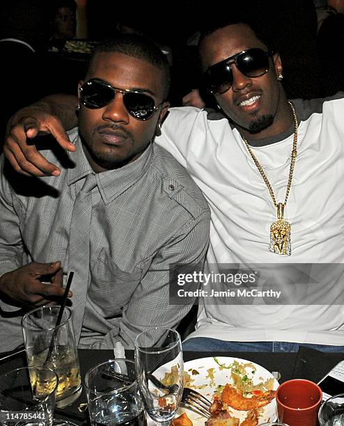 Singer Ray J and Sean 'P. Diddy' Combs attend the TAO and LAVO anniversary weekend held at TAO in the Venetian Resort Hotel Casino on October 3, 2009...