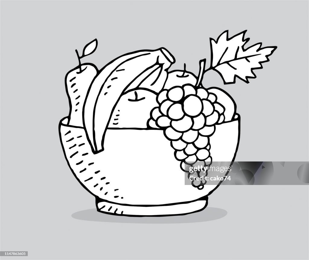 Hand Drawn Fruit Basket High-Res Vector Graphic - Getty Images