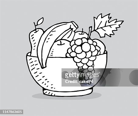 Hand Drawn Fruit Basket High-Res Vector Graphic - Getty Images