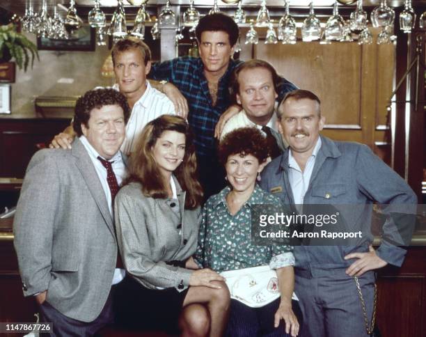 Cheers cast members pose for a portrait in October 1983 in Los Angeles, California.