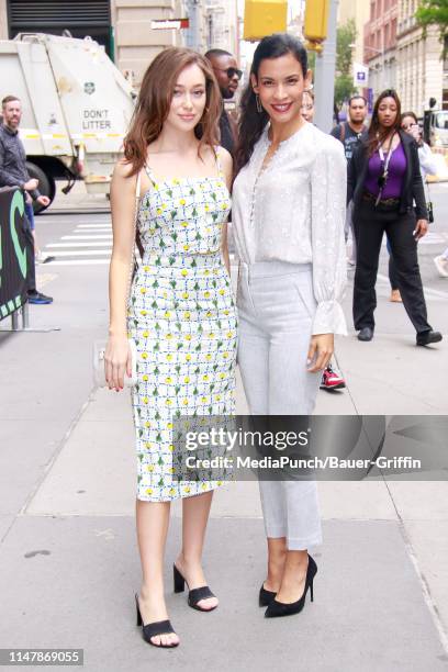 Alycia Debnam-Carey and Danay Garcia are seen outside the Build building on June 03, 2019 in New York City.