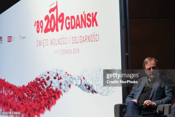 Chris Niedenthal - a British-Polish photographer and photojournalist during the debate is seen in Gdansk, Poland on 3 June 2019 Freedom and...