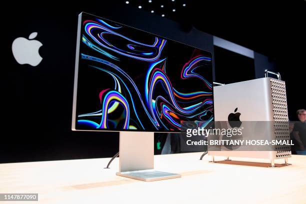 Apple's new Mac Pro sits on display in the showroom during Apple's Worldwide Developer Conference in San Jose, California on June 3, 2019.