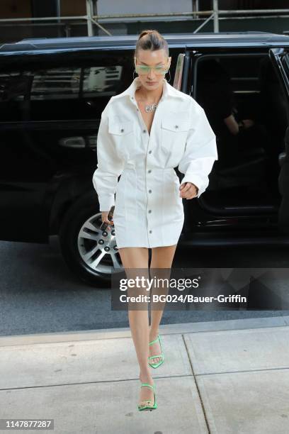 Bella Hadid is seen on June 03, 2019 in New York City.
