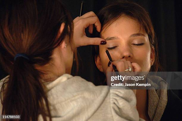 Model backstage at Cynthia Steffe during Olympus Fashion Week Spring 2007 - Cynthia Steffe - Front Row and Backstage at The Promenade, Bryant Park in...