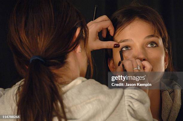 Model backstage at Cynthia Steffe during Olympus Fashion Week Spring 2007 - Cynthia Steffe - Front Row and Backstage at The Promenade, Bryant Park in...