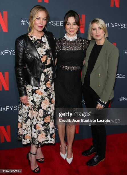 Christina Applegate, Linda Cardellini and Liz Feldman attend the "Dead To Me" #NETFLIXFYSEE For Your Consideration Event held at Raleigh Studios on...