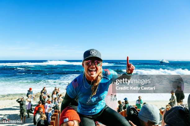 Lakey Peterson of the United States wins the 2019 Margaret River Pro after winning the final at Main Break on June 4, 2019 in Margaret River, Western...