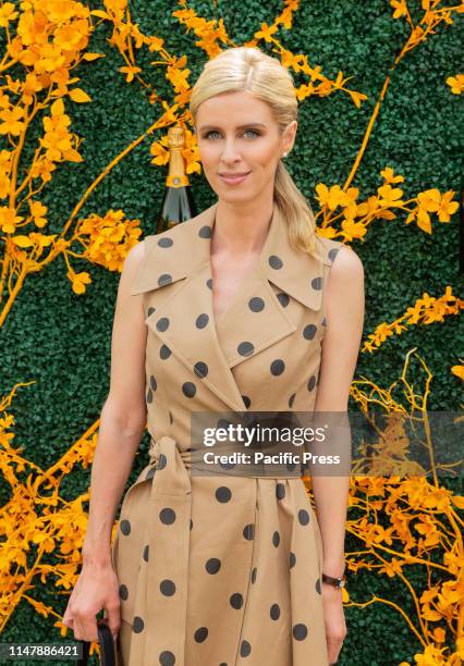 Nicky Hilton Rothschild wearing dress by Oscar de la Renta attends 12th Annual Veuve Clicquot Polo Classic at Liberty State Park.