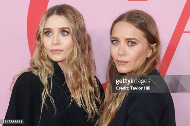 Mary-Kate Olsen and Ashley Olsen attend the 2019 CFDA Fashion Awards at The Brooklyn Museum on June 3, 2019 in New York City.