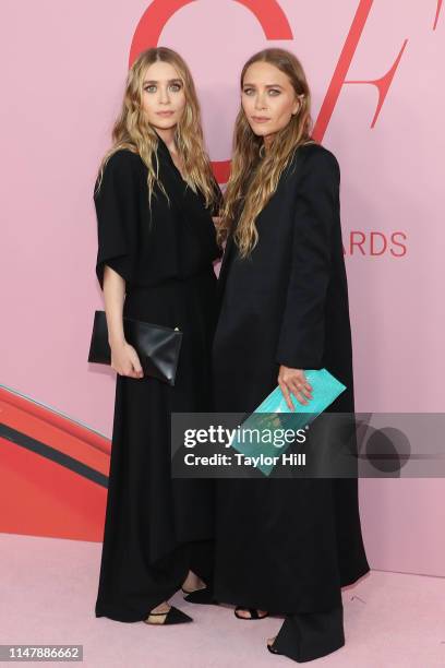 Mary-Kate Olsen and Ashley Olsen attend the 2019 CFDA Fashion Awards at The Brooklyn Museum on June 3, 2019 in New York City.