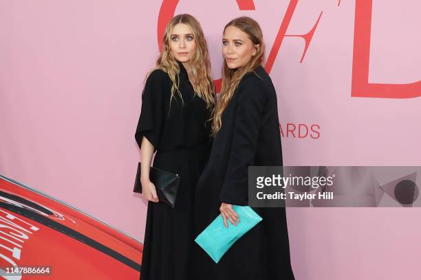 Mary-Kate Olsen and Ashley Olsen attend the 2019 CFDA Fashion Awards at The Brooklyn Museum on June 3, 2019 in New York City.