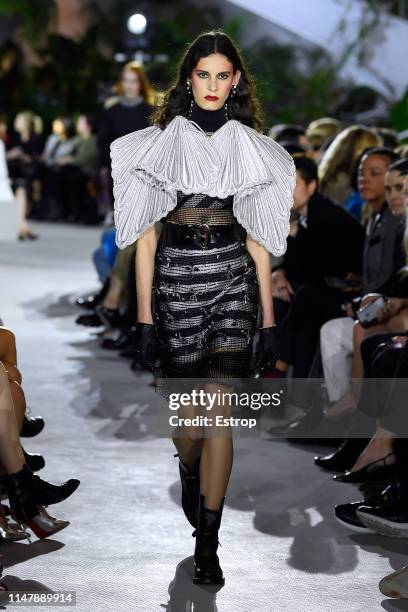 Model walks the runway during Louis Vuitton Cruise 2020 on May 8, 2019 in New York, USA.