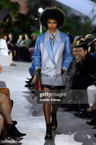 Model walks the runway during Louis Vuitton Cruise 2020 on May 8, 2019 in New York, USA.