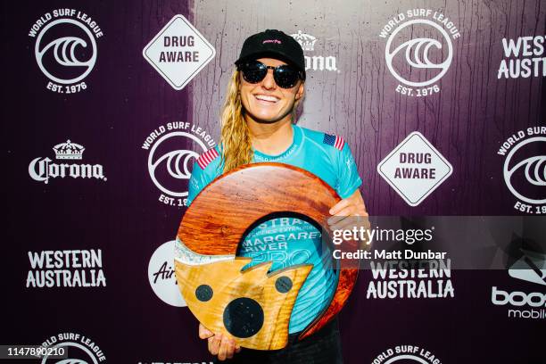 Lakey Peterson of the United States wins the 2019 Margaret River Pro after winning the final at Main Break on June 4, 2019 in Margaret River, Western...
