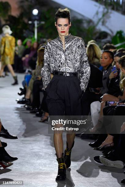 Model walks the runway during Louis Vuitton Cruise 2020 on May 8, 2019 in New York, USA.