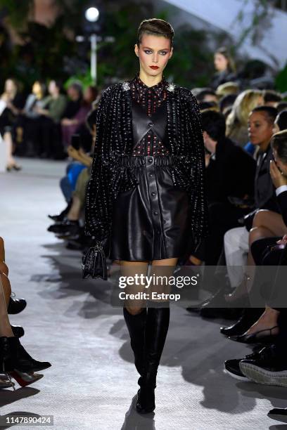 Model walks the runway during Louis Vuitton Cruise 2020 on May 8, 2019 in New York, USA.