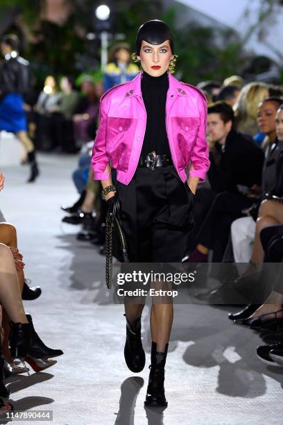 Model walks the runway during Louis Vuitton Cruise 2020 on May 8, 2019 in New York, USA.