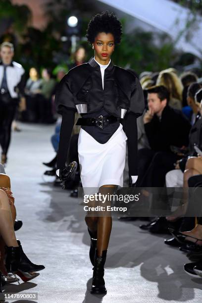 Model walks the runway during Louis Vuitton Cruise 2020 on May 8, 2019 in New York, USA.