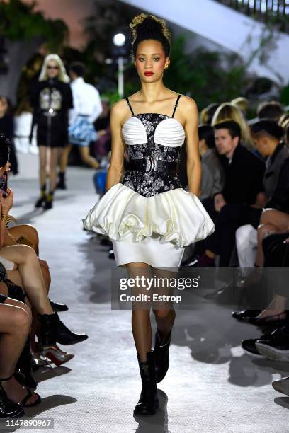 Model walks the runway during Louis Vuitton Cruise 2020 on May 8, 2019 in New York, USA.