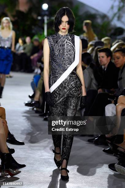 Model walks the runway during Louis Vuitton Cruise 2020 on May 8, 2019 in New York, USA.