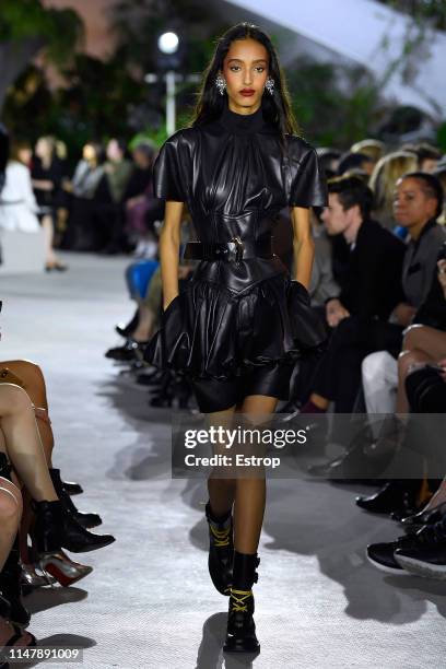 Model walks the runway during Louis Vuitton Cruise 2020 on May 8, 2019 in New York, USA.