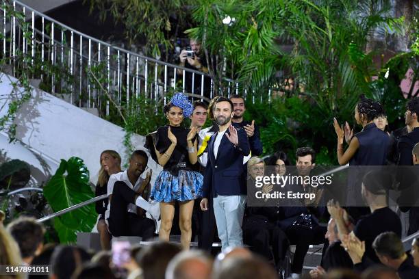 Designer Nicolas Gesquiere walks the runway during Louis Vuitton Cruise 2020 on May 8, 2019 in New York, USA.