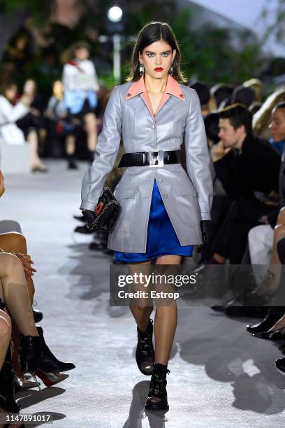 Model walks the runway during Louis Vuitton Cruise 2020 on May 8, 2019 in New York, USA.