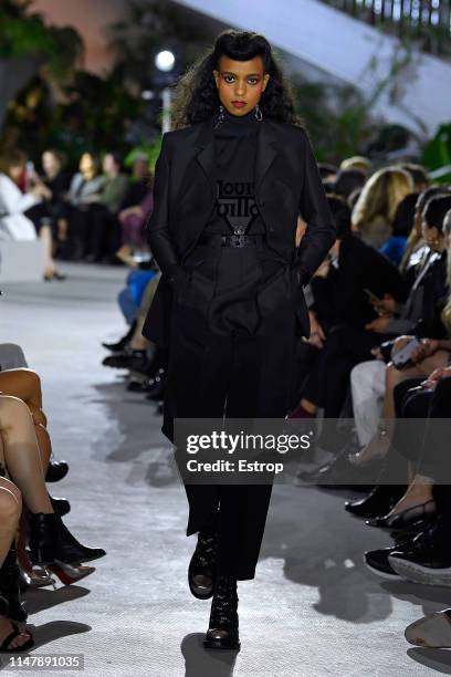 Model walks the runway during Louis Vuitton Cruise 2020 on May 8, 2019 in New York, USA.