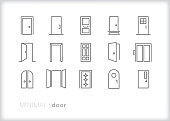 Door line icons for business and home