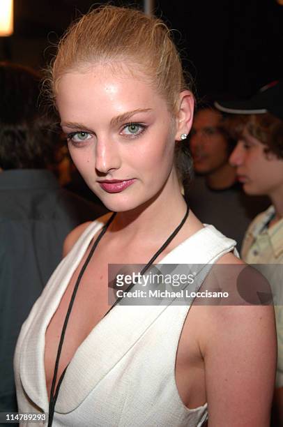 Lydia Hearst during Olympus Fashion Week Spring 2007 - Rosa Cha - Front Row and Backstage at The Tent, Bryant Park in New York City, New York, United...