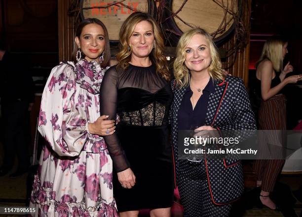 Maya Rudolph, Ana Gasteyer and director Amy Poehler attend the "Wine Country" World Premiere After Party at The Oak Room on May 08, 2019 in New York...