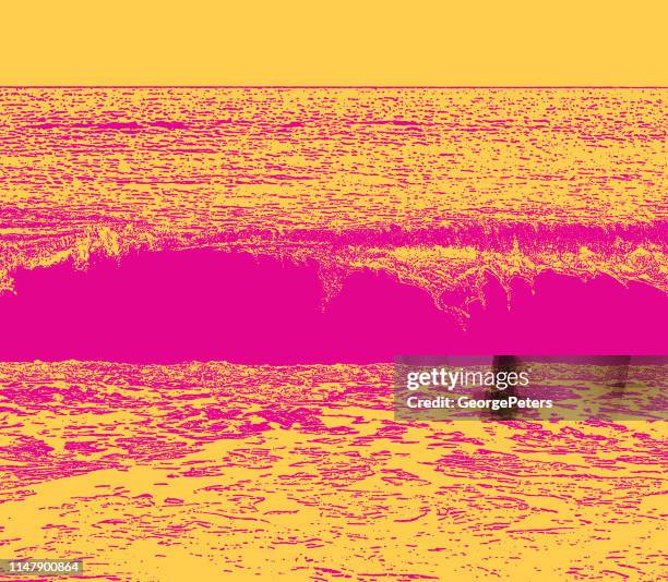 stipple vector of a wave and surf - ocean waves crashing stock illustrations