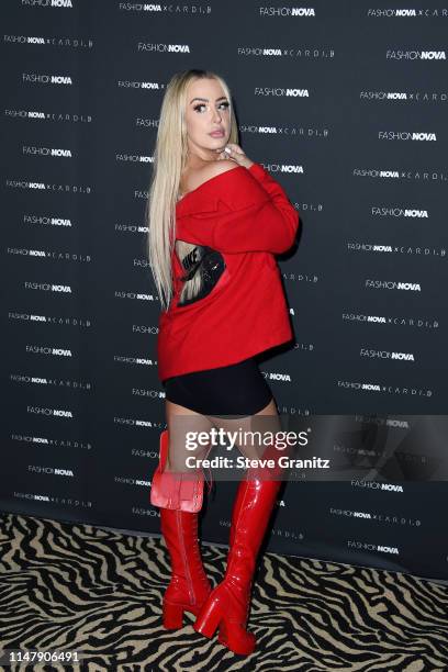Tana Mongeau attends the Fashion Nova x Cardi B Collection Launch Party at Hollywood Palladium on May 08, 2019 in Los Angeles, California.