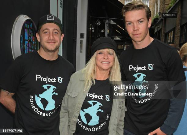 Tyrone Wood, Jo Wood and Will Poulter attend the unveiling of ocean conservation group Project 0's 'One Ocean One Planet' globe installation on...