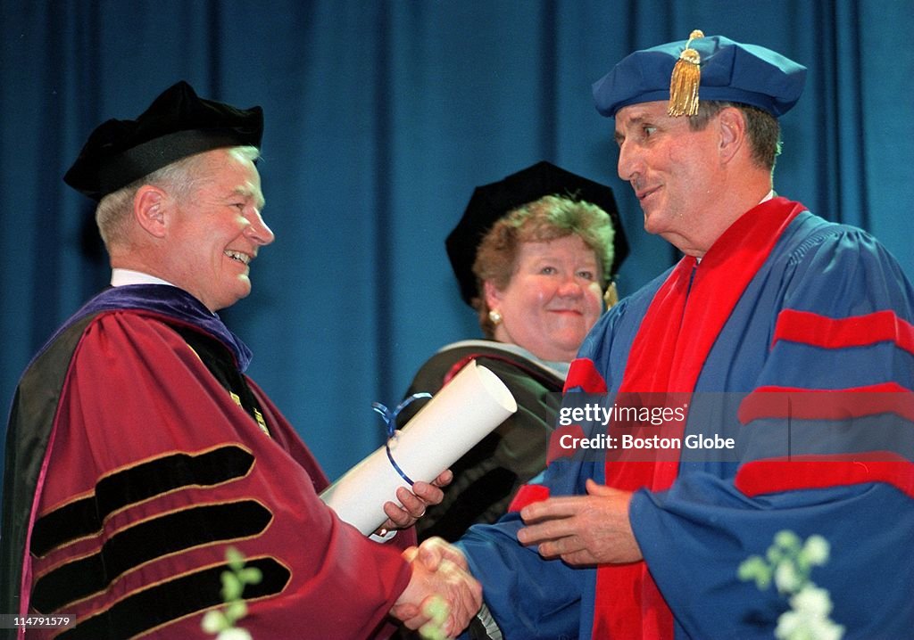 William Taylor Rector Receiving an honorary Doctor of Laws degree, William O. Taylor shakes ...