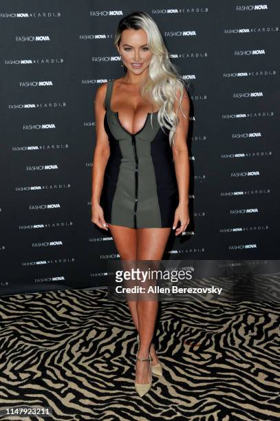 Lindsey Pelas attends Fashion Nova x Cardi B Collection launch party at Hollywood Palladium on May 08, 2019 in Los Angeles, California.