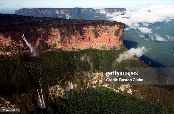Mount Roraima, one of the most famous of the Tapui mountains, marks the border of Guyana, Venezuela and Brazil, makes an appearance as a shroud of...
