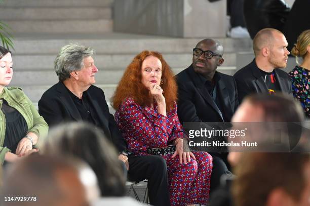 Grace Coddington attends the Louis Vuitton Cruise 2020 Fashion Show at JFK Airport on May 08, 2019 in New York City.