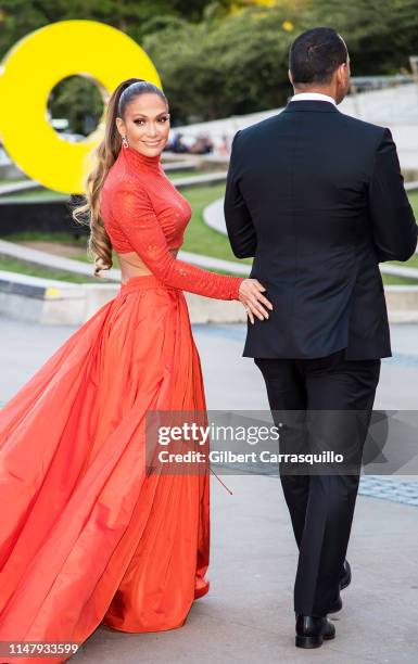 Actress Jennifer Lopez and Alex Rodriguez are seen arriving to the 2019 CFDA Fashion Awards on June 3, 2019 in New York City.