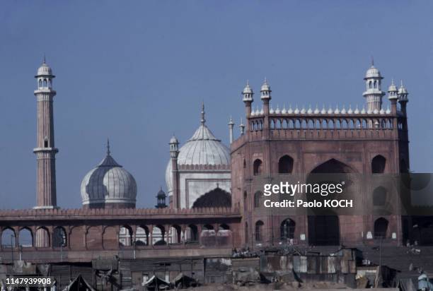 La mosquée Jama Masjid à Delhi, dans les années 1970, Inde.