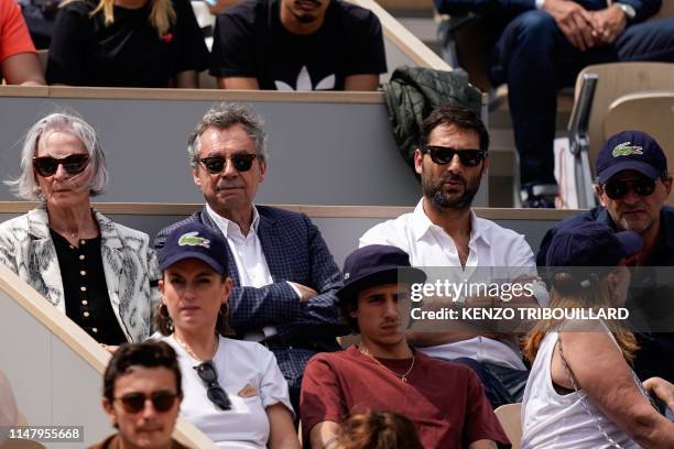 French actor Lionel Abelanski , French TV host and journalist Michel Denisot , her wife Martine Patier and French dancer Leo Walk , attend the...