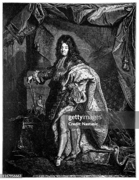 louis xiv of france - louis xiv of france stock illustrations