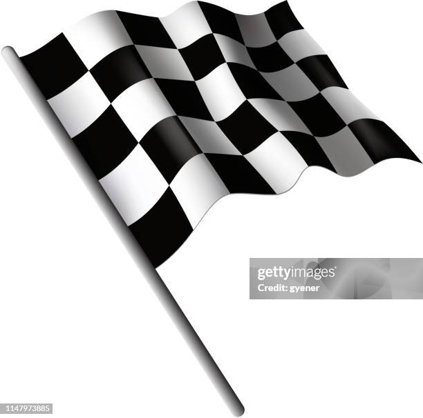 checkered flag sign - auto racing stock illustrations