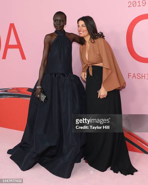 Alek Wek and Rosie Assoulin attend the 2019 CFDA Awards at The Brooklyn Museum on June 3, 2019 in New York City.