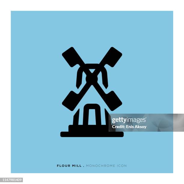 flour mill monochrome icon - grain dryer stock illustrations