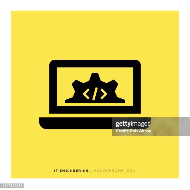 it engineering monochrome icon - architect desk stock illustrations