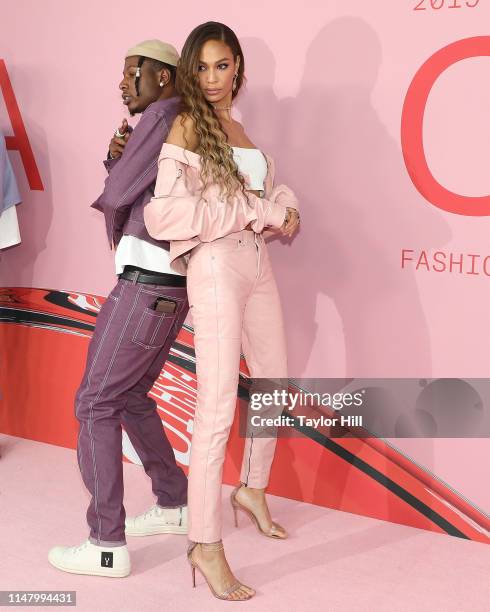 Joey Bada$$ and Joan Smalls attend the 2019 CFDA Awards at The Brooklyn Museum on June 3, 2019 in New York City.
