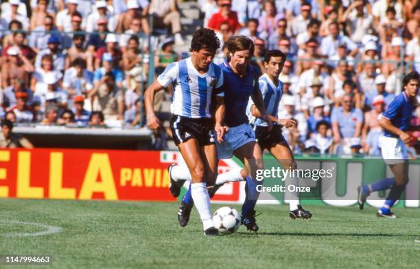 Daniel Passarella of Argentina during the World Cup 1982 match between Argentina and Italy, on June 29th in Estadi de Sarria, in Barcelona, Spain....